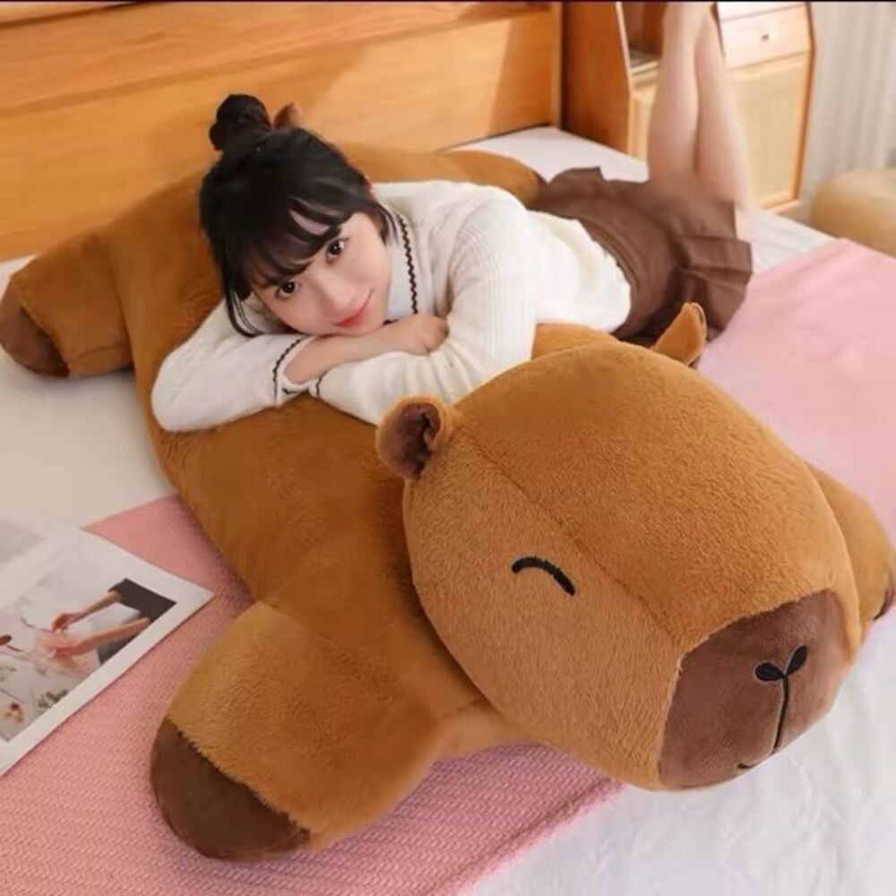 Big Capybara Plush Mat Stuffed Giant Capibara Floor Lazy Sofa Cushion 60cm